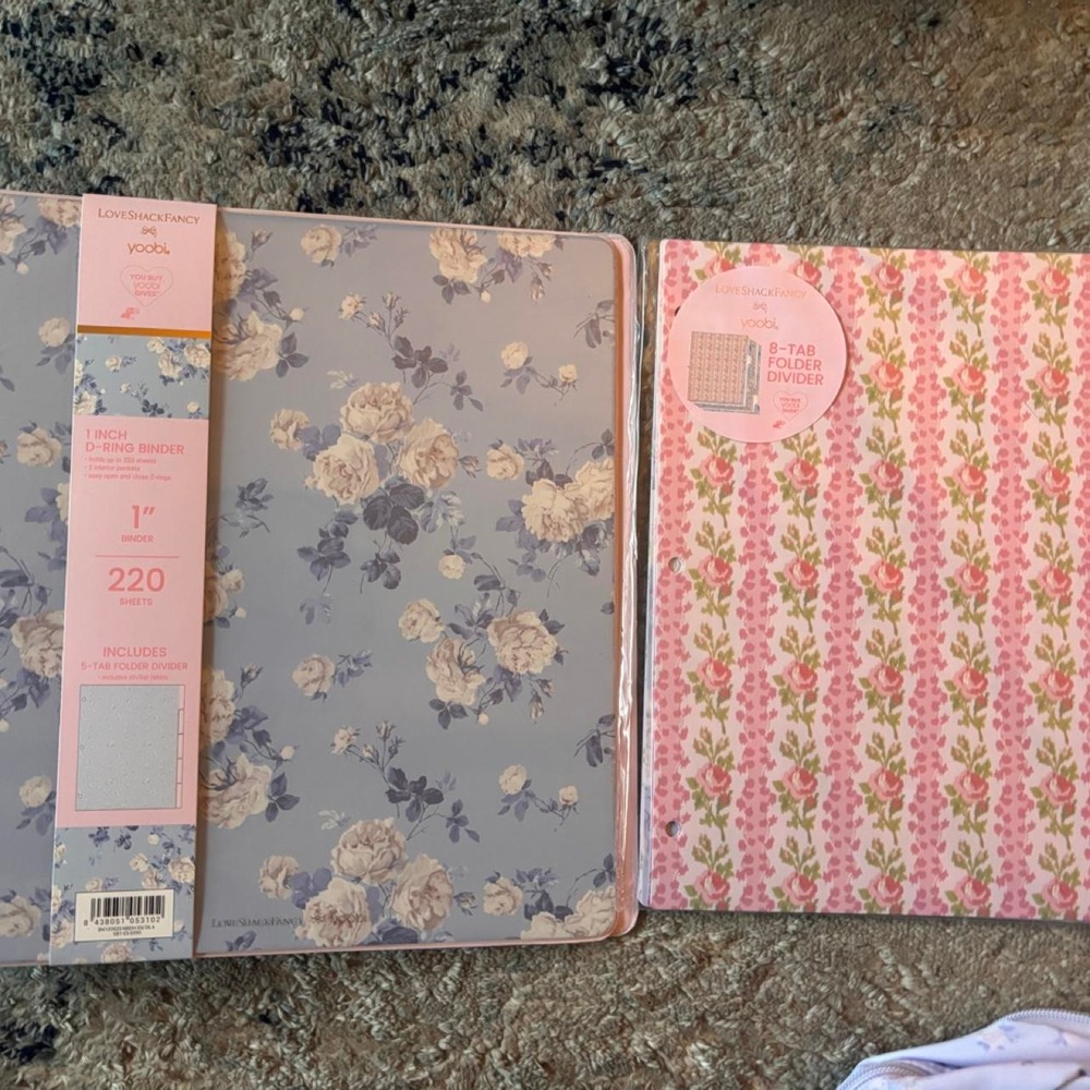 Blue LoveShackFancy binder and set of 8 (4 of each iconic main print x2!)
